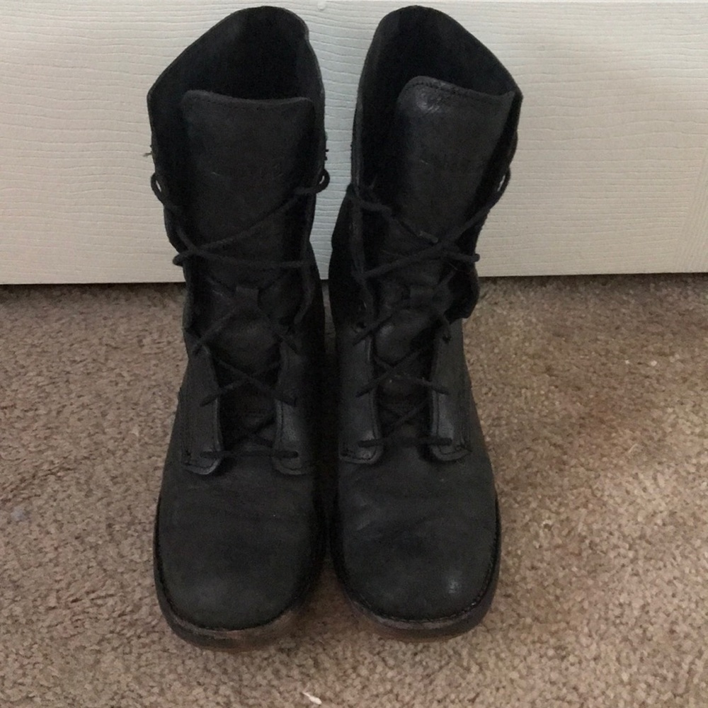 Black Timberland Combat Boots